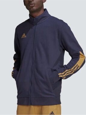 NWT Adidas Men's Tiro Track Jacket H56629 Shadow Navy W/ Gold Stripes XL $60